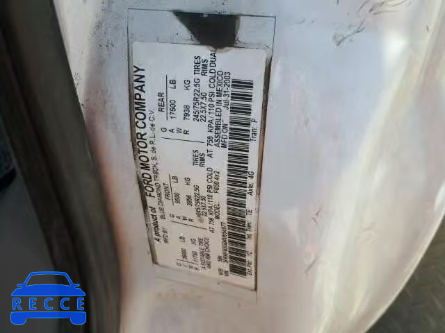 2004 FORD F650 SUPER 3FRNF65G04V654977 image 9