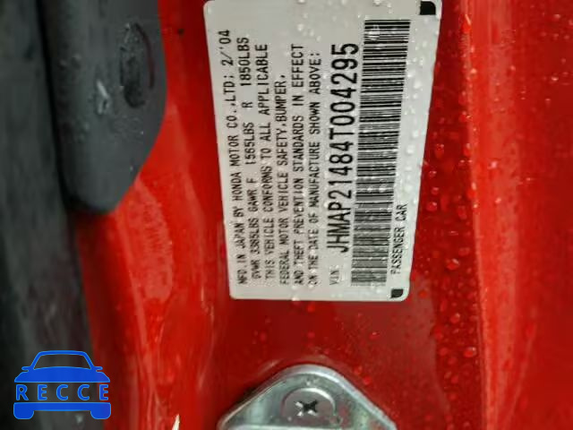 2004 HONDA S2000 JHMAP21484T004295 image 9