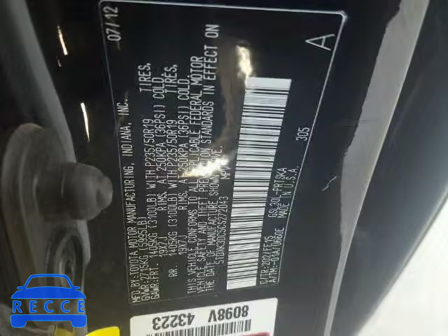 2012 TOYOTA SIENNA SPORT 5TDXK3DC5CS272043 image 9