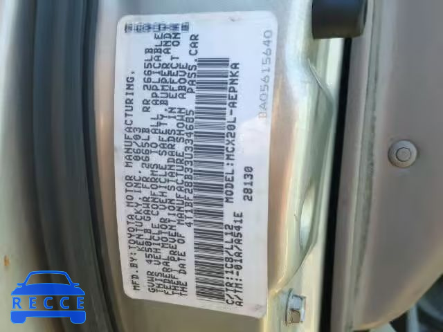 2003 TOYOTA AVALON 4T1BF28B33U334685 image 9