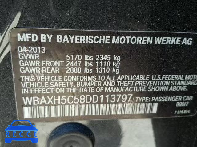 2013 BMW 528XI WBAXH5C58DD113797 Bild 9