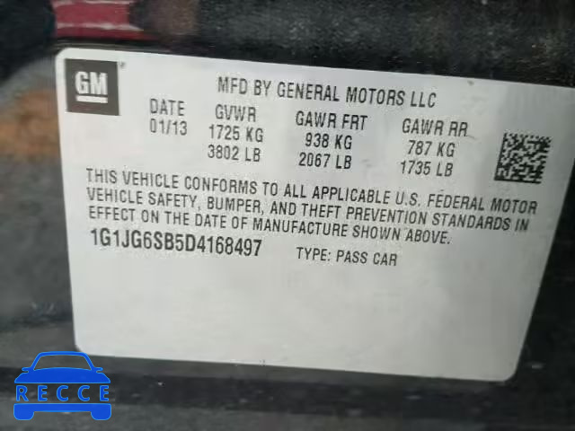 2013 CHEVROLET SONIC RS 1G1JG6SB5D4168497 зображення 9