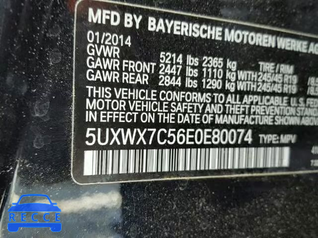 2014 BMW X3 XDRIVE3 5UXWX7C56E0E80074 image 9