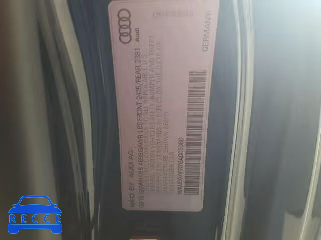 2016 AUDI A5 QUATTRO WAUD2AFR7GA006080 зображення 9