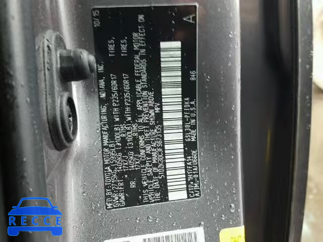 2015 TOYOTA SIENNA 5TDZK3DC3FS673135 image 9