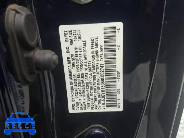 2008 HONDA ELEMENT SC 5J6YH18968L002747 image 9