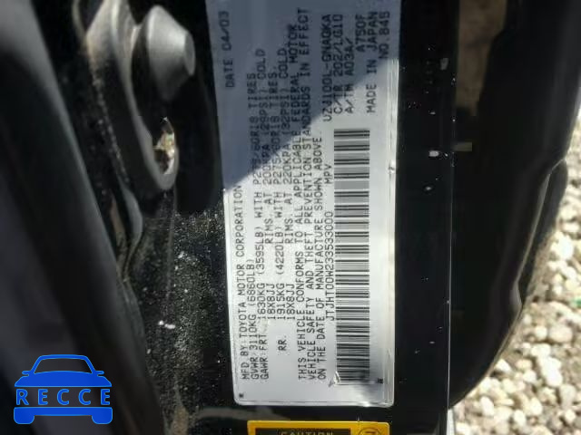 2003 LEXUS LX 470 JTJHT00W233533000 image 9