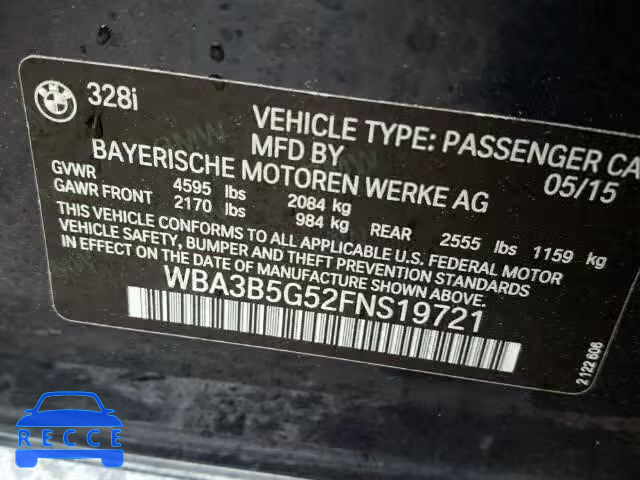 2015 BMW 328XI SULE WBA3B5G52FNS19721 image 9
