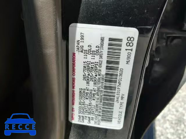 1998 MITSUBISHI MONTERO SP JS4LS31P7WP013620 image 9