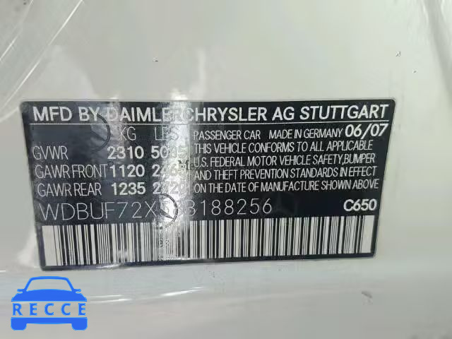 2008 MERCEDES-BENZ E550 WDBUF72X58B188256 image 9