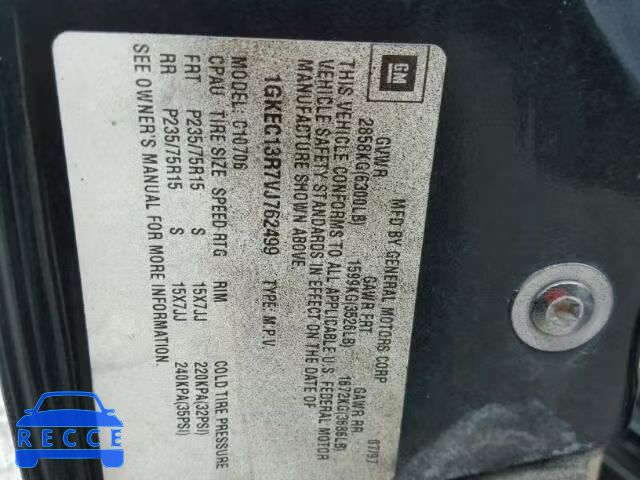 1997 GMC YUKON 1GKEC13R7VJ762499 image 9