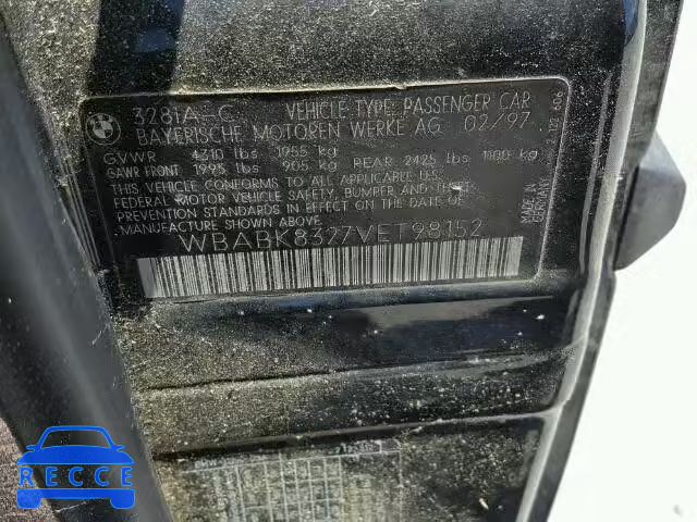 1997 BMW 328IC AUTO WBABK8327VET98152 image 9