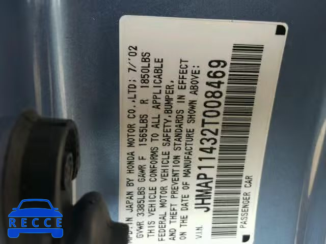 2002 HONDA S2000 JHMAP11432T008469 image 9