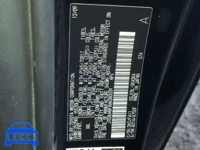 2010 TOYOTA FJ CRUISER JTEBU4BF8AK080039 image 9