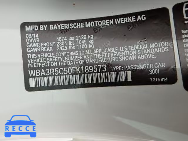 2015 BMW 435XI WBA3R5C50FK189573 зображення 9
