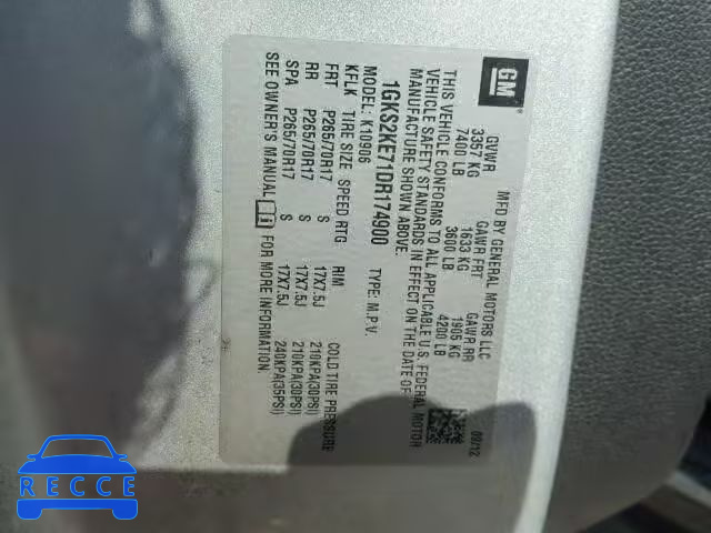 2013 GMC YUKON XL K 1GKS2KE71DR174900 image 9