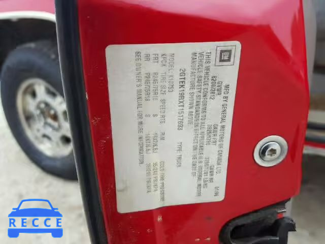 1996 GMC SIERRA K15 2GTEK19RXT1517693 image 9