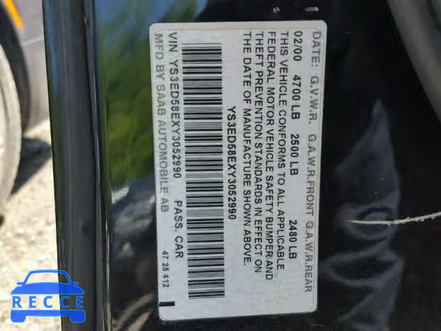 2000 SAAB 9-5 YS3ED58EXY3052990 image 9