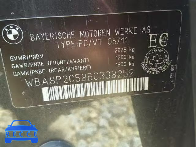 2011 BMW 535XI GT WBASP2C58BC338252 зображення 9