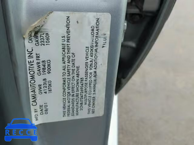 2002 CHEVROLET TRACKER ZR 2CNBJ734726904785 image 9