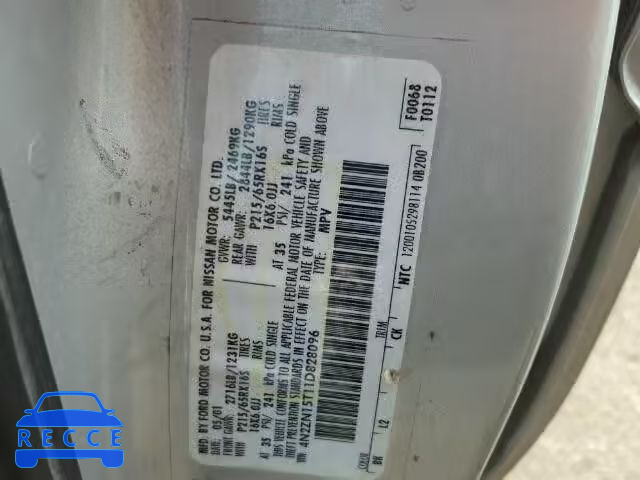 2001 NISSAN QUEST GXE 4N2ZN15T11D828096 image 9