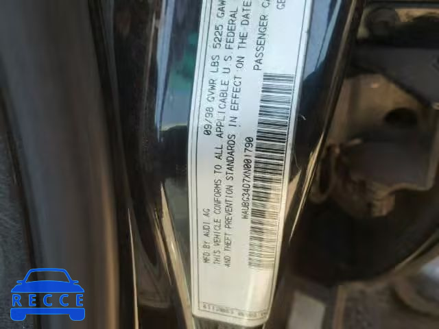 1999 AUDI A8 QUATTRO WAUBG34D7XN001790 image 9