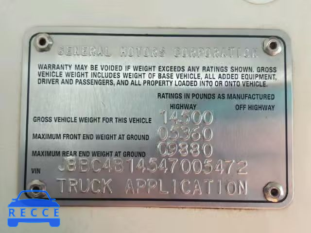 2004 CHEVROLET 4500 W4504 J8BC4B14547005472 image 9