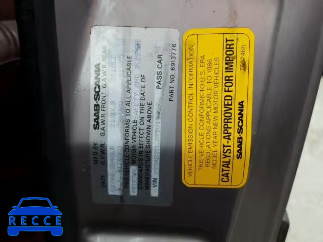 1986 SAAB 900 YS3AD35L2G2015927 image 9