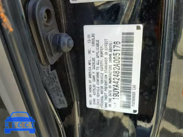 2002 ACURA 3.2 CL 19UYA42482A005176 image 9