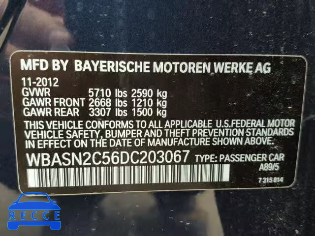 2013 BMW 535I GT WBASN2C56DC203067 image 9
