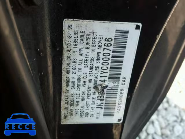 2000 HONDA PRELUDE JHMBB6141YC000766 image 9