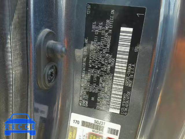 2008 TOYOTA TUNDRA 5TFJU52138X003442 image 9