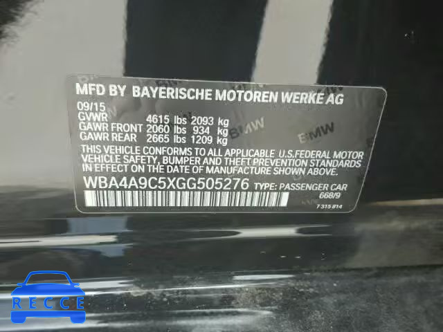 2016 BMW 428I GRAN WBA4A9C5XGG505276 зображення 9