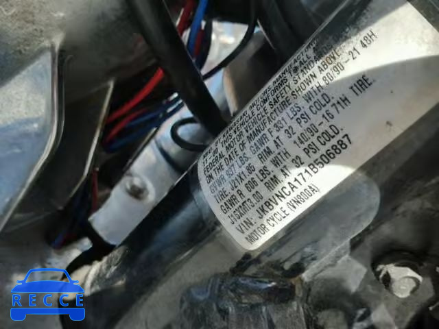 2001 KAWASAKI VN800 JKBVNCA171B506887 зображення 9