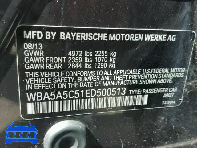 2014 BMW 528I WBA5A5C51ED500513 image 9