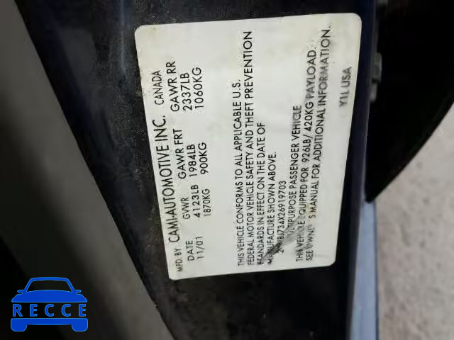 2002 CHEVROLET TRACKER ZR 2CNBJ734X26919703 image 9