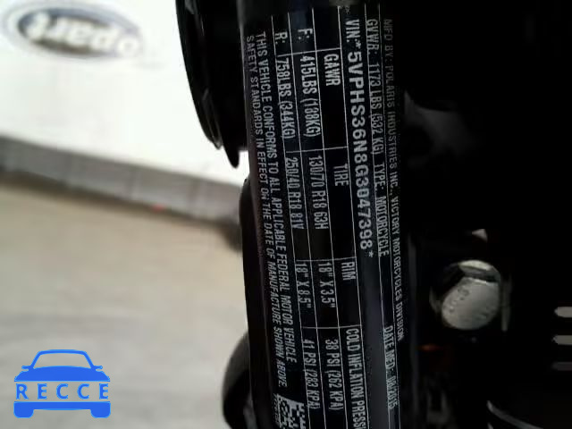 2016 VICTORY MOTORCYCLES HAMMER S 5VPHS36N8G3047398 image 9