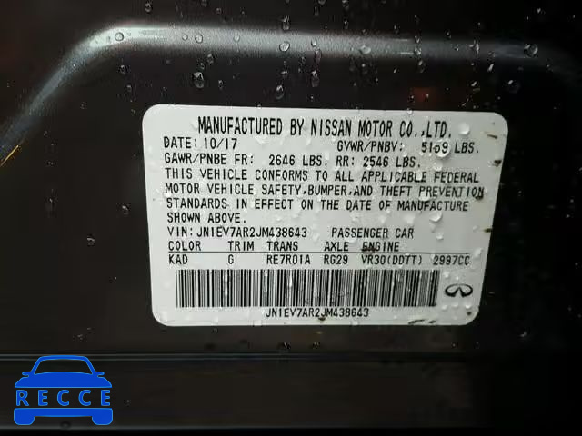 2018 INFINITI Q50 LUXE JN1EV7AR2JM438643 image 9