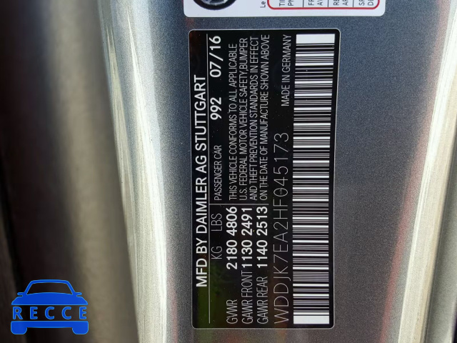 2017 MERCEDES-BENZ SL 63 AMG WDDJK7EA2HF045173 image 9