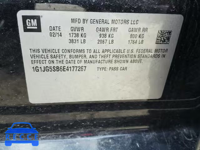 2014 CHEVROLET SONIC RS 1G1JG5SB6E4177267 image 9