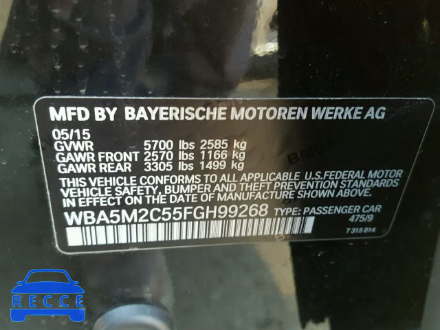 2015 BMW 535 IGT WBA5M2C55FGH99268 image 9