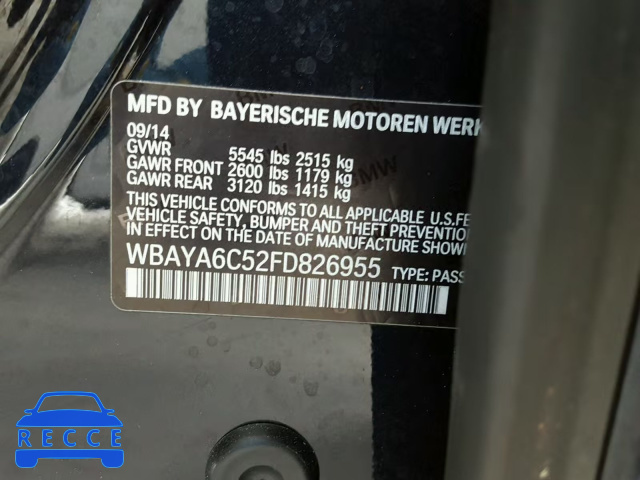 2015 BMW 740 I WBAYA6C52FD826955 image 9