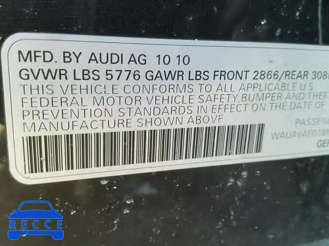 2011 AUDI A8 QUATTRO WAUAVAFD1BN006446 image 9