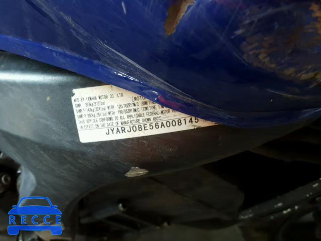 2006 YAMAHA FZ6 JYARJ08E56A008145 зображення 9