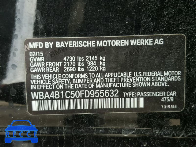 2015 BMW 435 I WBA4B1C50FD955632 image 9