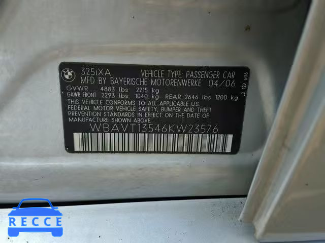 2006 BMW 325 XIT WBAVT13546KW23576 image 9