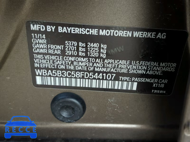 2015 BMW 535 XI WBA5B3C58FD544107 image 9