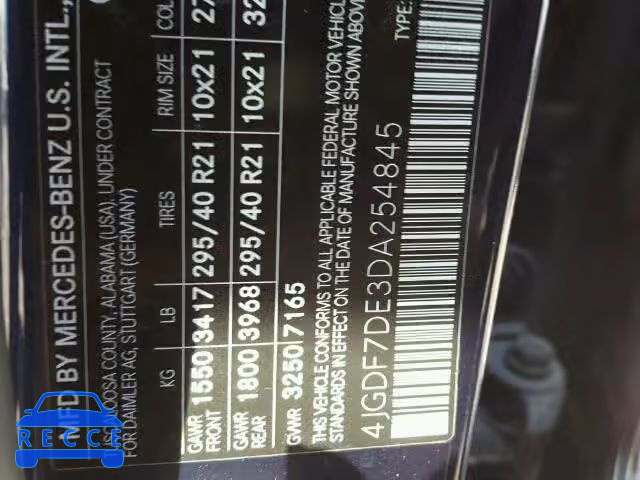 2013 MERCEDES-BENZ GL 550 4MA 4JGDF7DE3DA254845 зображення 9