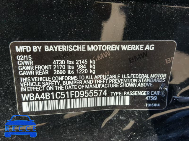 2015 BMW 435 I WBA4B1C51FD955574 зображення 9