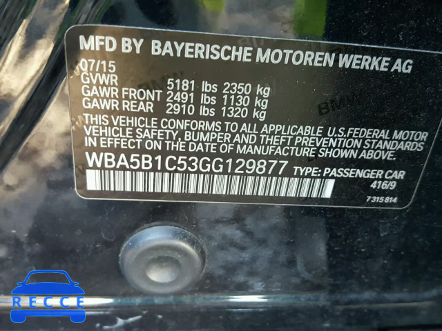 2016 BMW 535 I WBA5B1C53GG129877 image 9